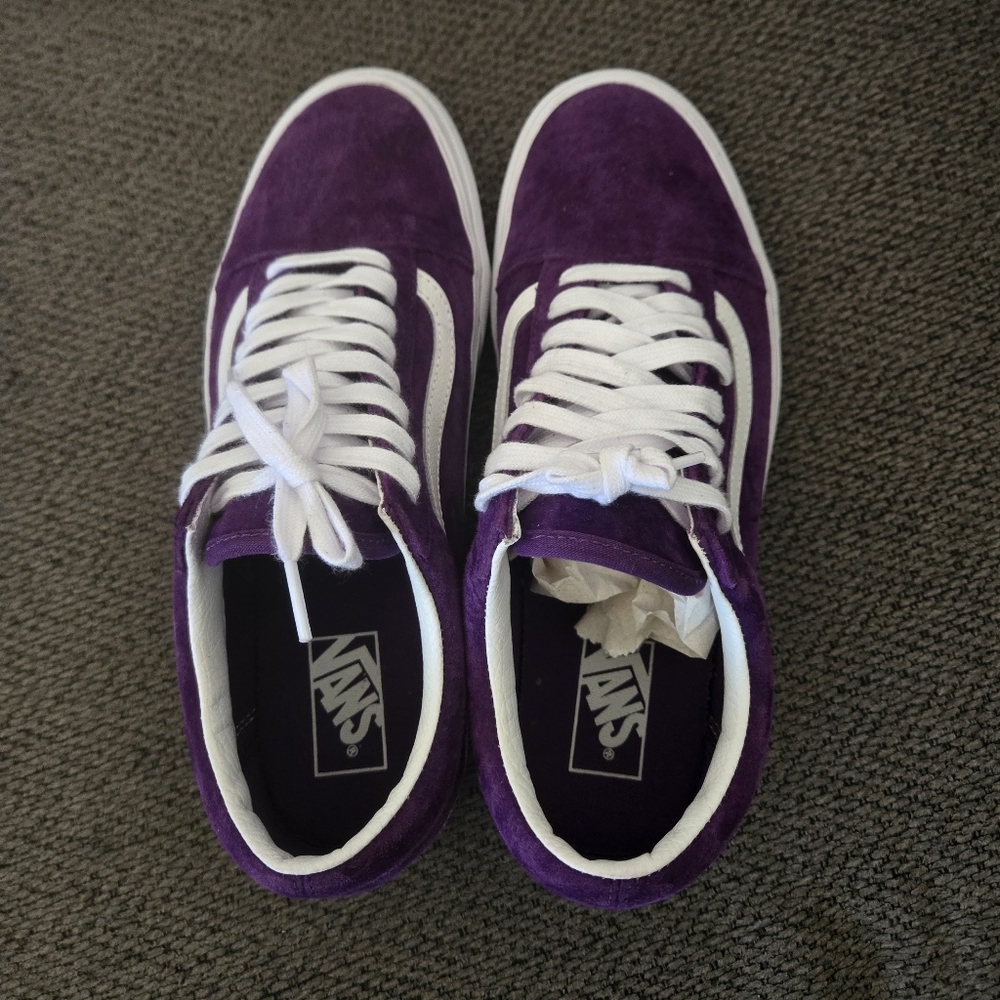 Vans Men Size 10 Purple Suede Sneakers Old Skool Pig Suede Acai - Picture 4 of 11